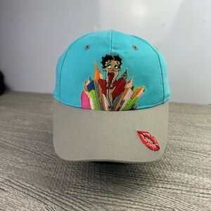 Vintage Y2K Betty Boop Hat Cap Strap Back Adjustable Blue City Womens Sugar Loaf